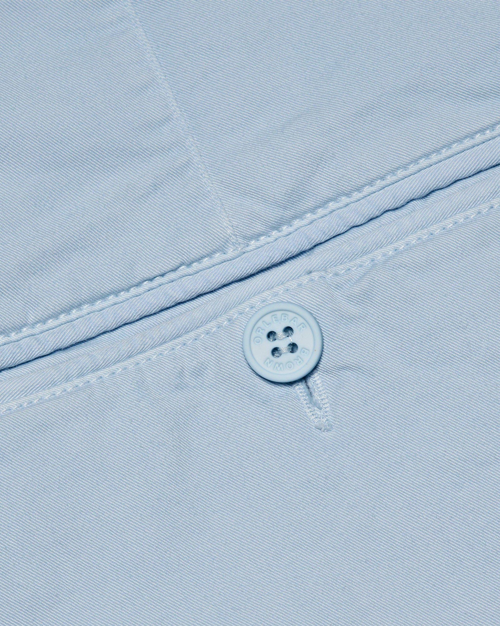 Ice Blue Mid-Length Cotton Twill Shorts | Ice Blue