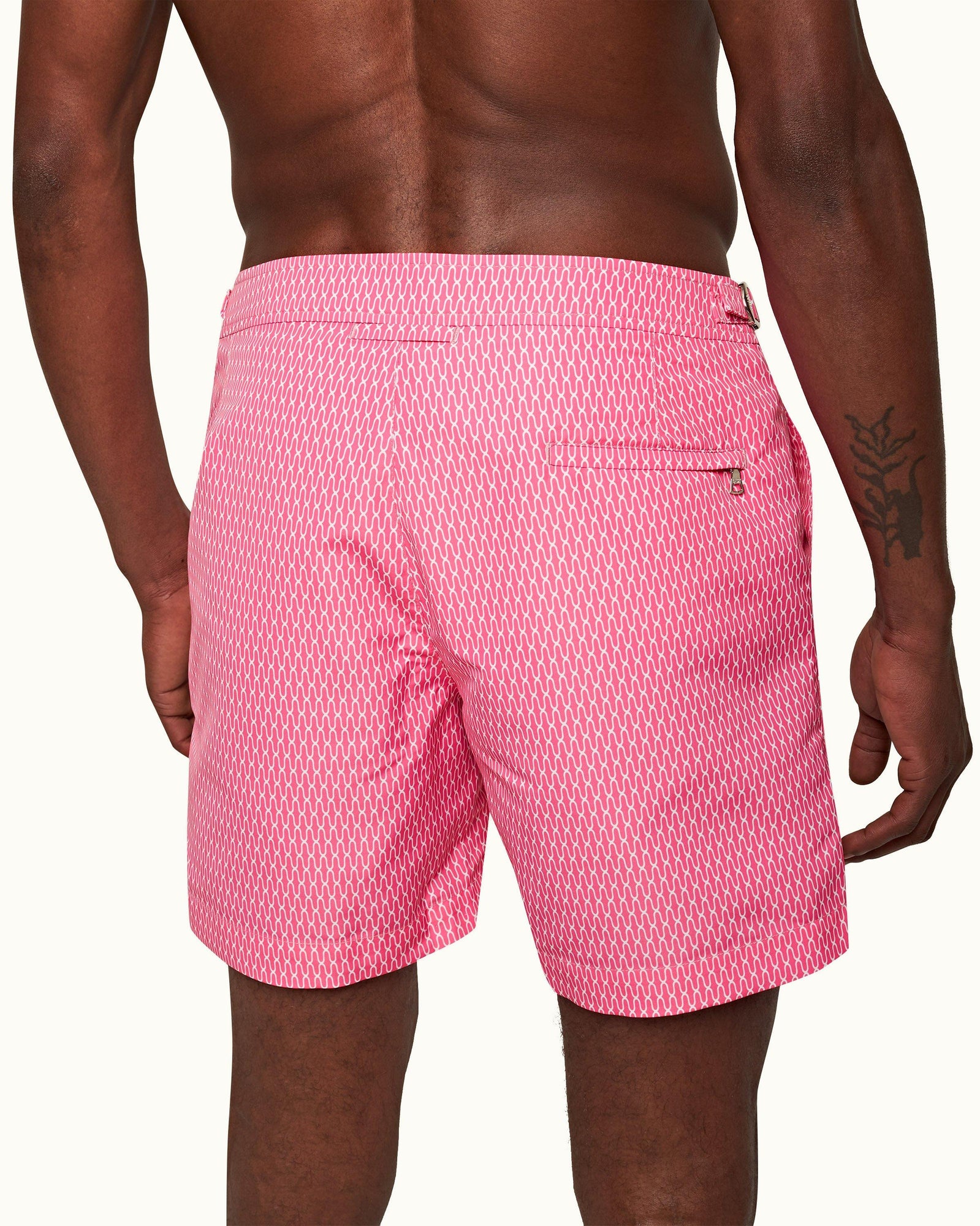 Wham/White Geo Pointpart Mid-Length Swim Shorts | Wham/White