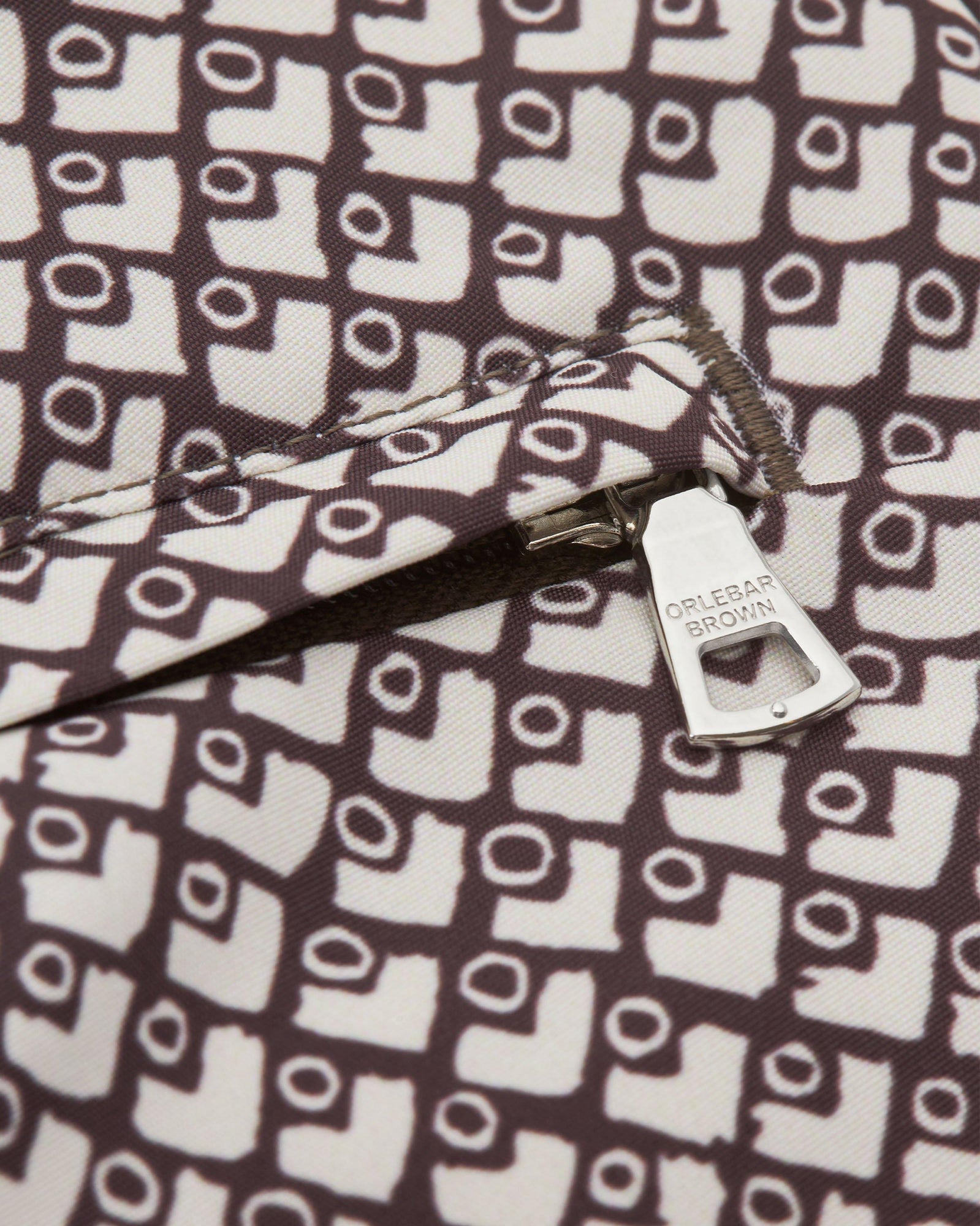 Bulldog Truffle/White Sand Geo Print Mid-Length Swim Shorts | Truffle/White Sand