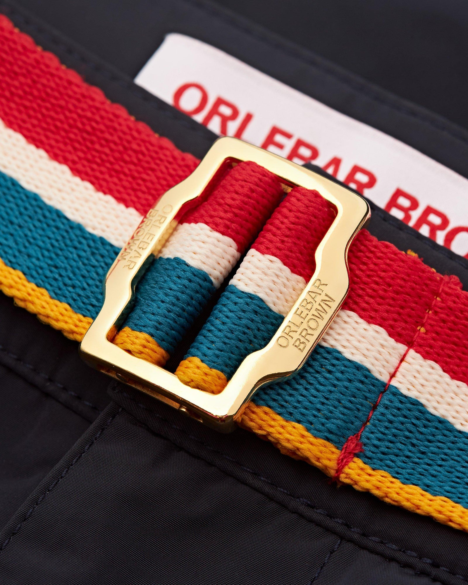 Night Iris O.B Stripe Belt Mid-Length Swim Shorts | Night Iris