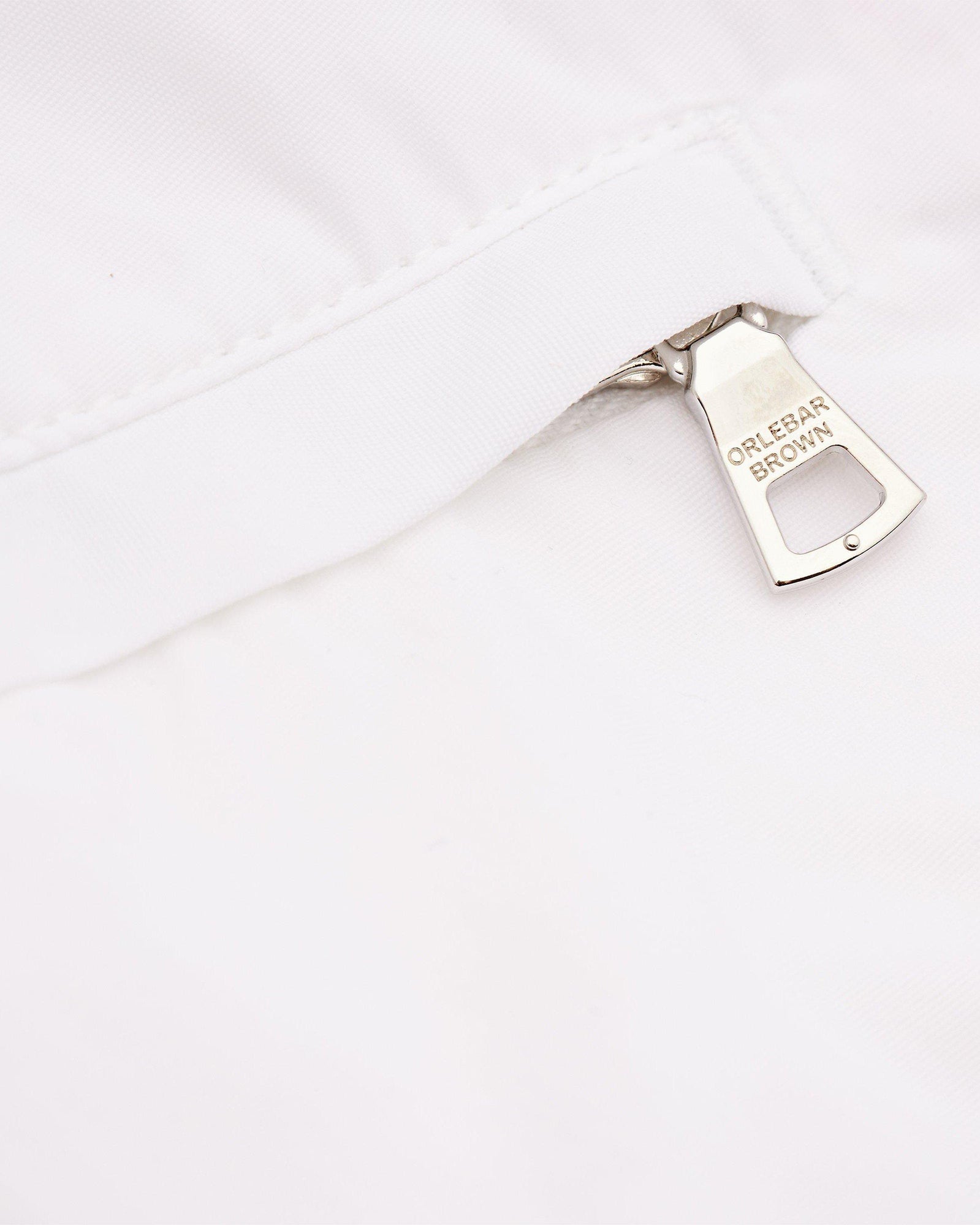 White O.B Stripe Panel Mid-Length Swim Shorts | White