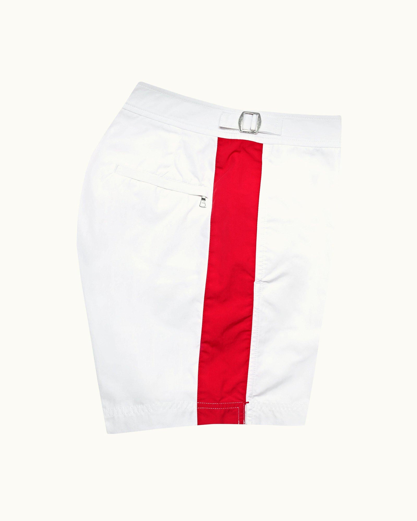 Bulldog White Panel Mid-Length Swim Shorts | White
