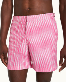 Pax Print Mid-Length Swim Shorts Woven In France in Wham colour | Wham