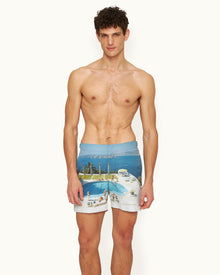 Bulldog Pacifico Photographic Print Mid-Length Swim Shorts Woven In France | Pacifico