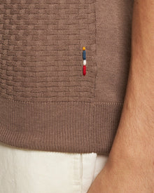 Burnham Silk Tailored Fit Jacquard Knit Silk-Cotton Polo Shirt Light Plum Wine Colour | Light Plum Wine