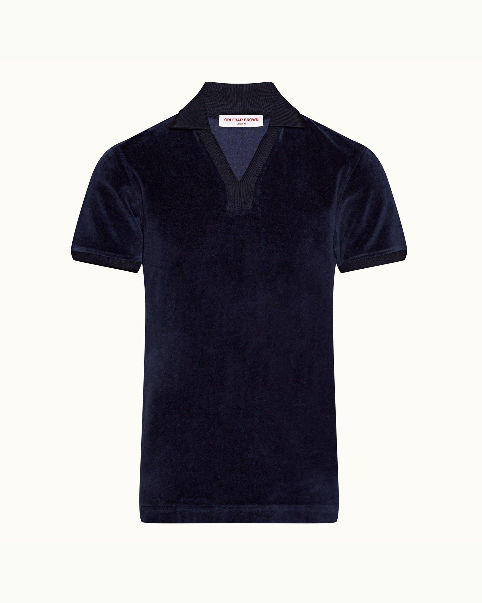 Clive Towelling Navy Cotton Linen Towelling Polo Shirt | Navy