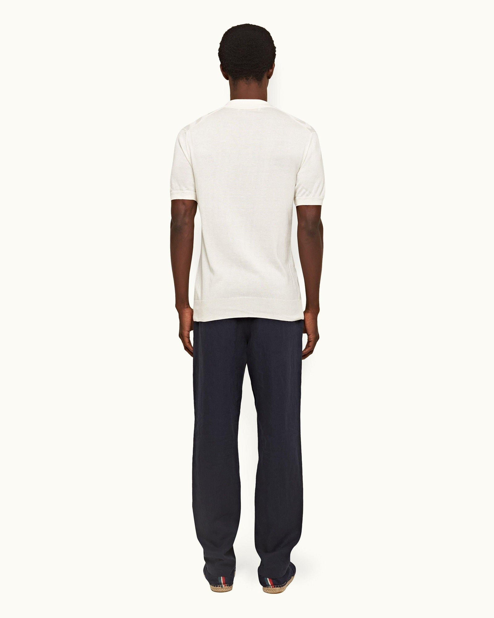 Cornell Linen Night Iris Tapered Leg Washed Linen Trousers | Night Iris