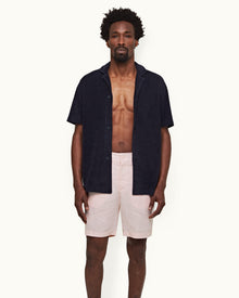 Rose Tailored Fit Washed Linen Drawcord Shorts | Rose
