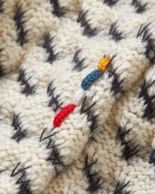 Corrin Azul Blue/Cashew Relaxed Fit Crewneck Mixed Knit Jumper | Azul Blue/Cashew