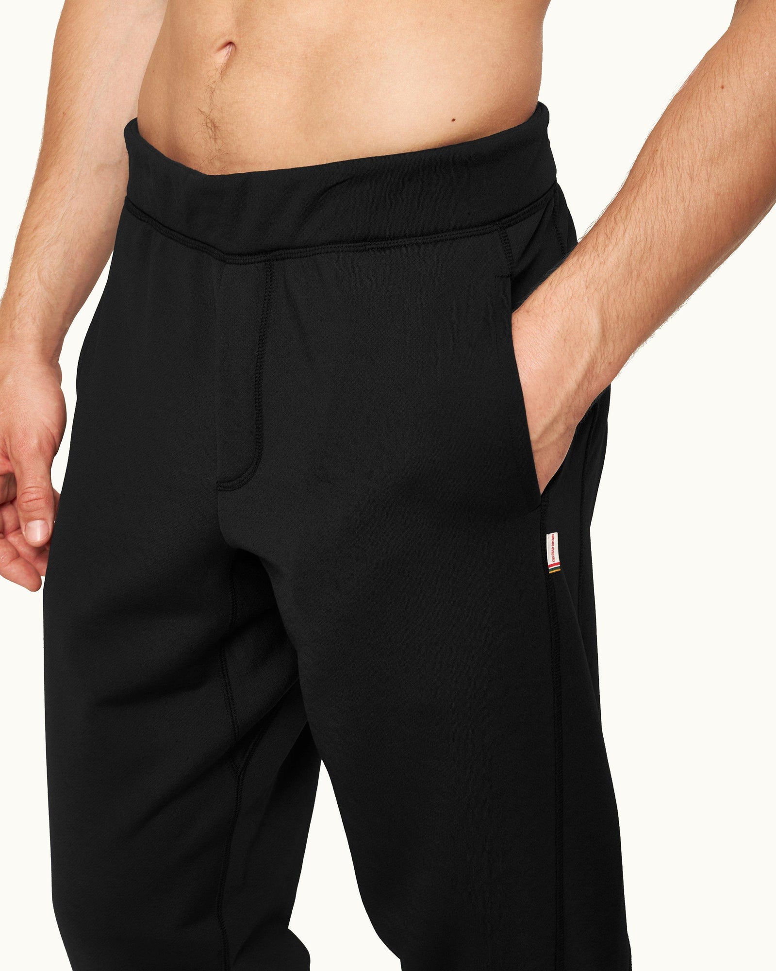 Black Tailored Fit Merino-Blend Sweatpants | Black