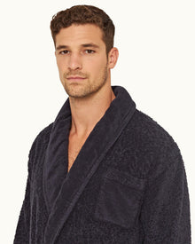 Dr No Towelling Robe Midnight Navy 007 Dr. No Towelling Bath Robe | Midnight Navy