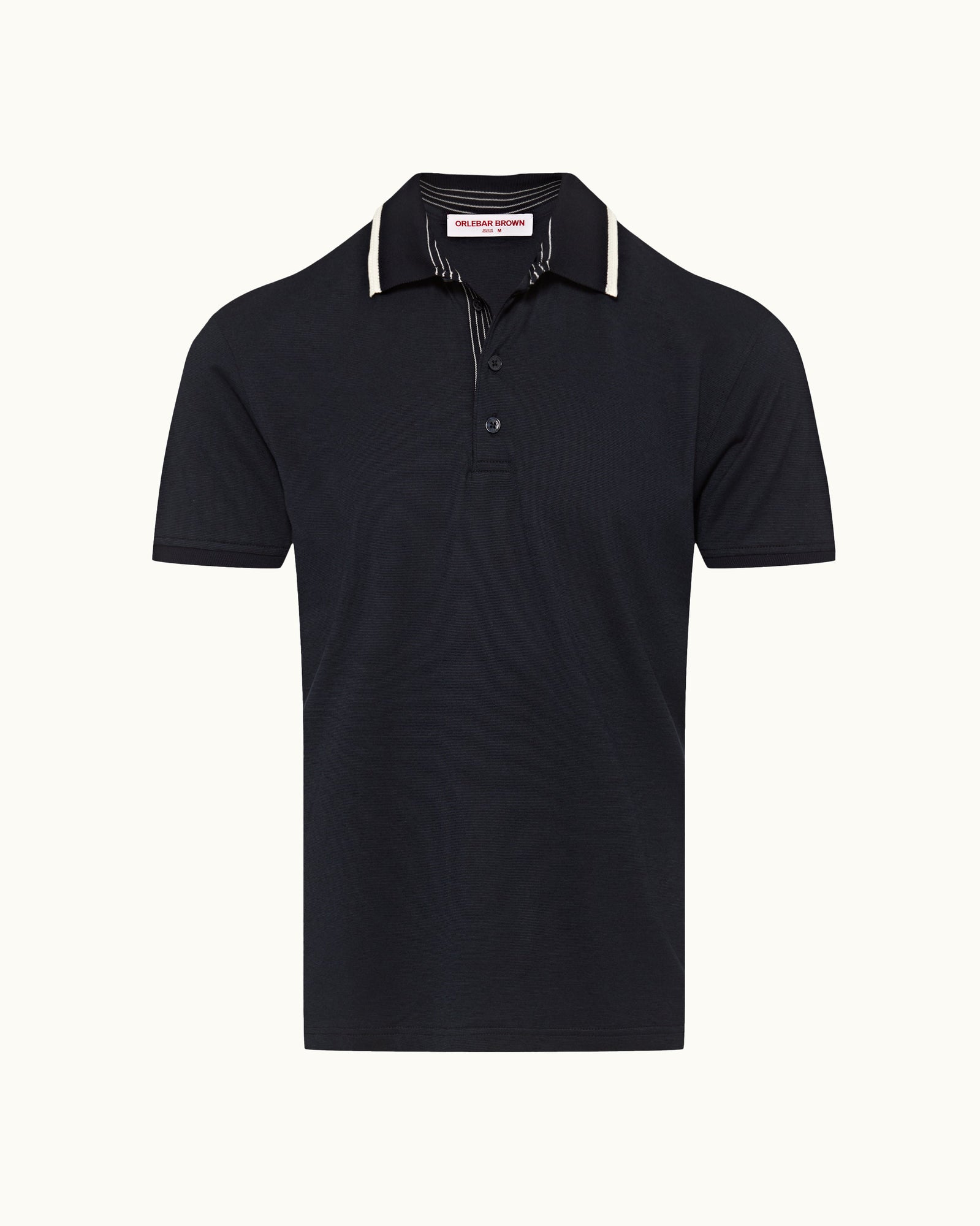 Dominic Night Iris Tipping Collar Knit Polo Shirt | Night Iris
