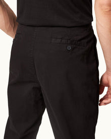 Black Tapered Fit Needle Corduroy Trousers | Black