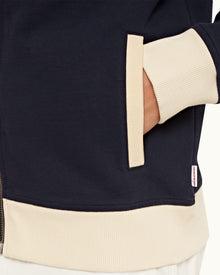 Night Iris Contrast Easy Fit Washed Organic Cotton Sweatshirt | Night Iris