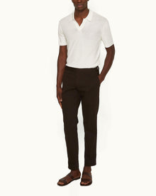 Fallon Stretch-Cotton Truffle Tailored Fit Stretch-Cotton Trousers | Truffle