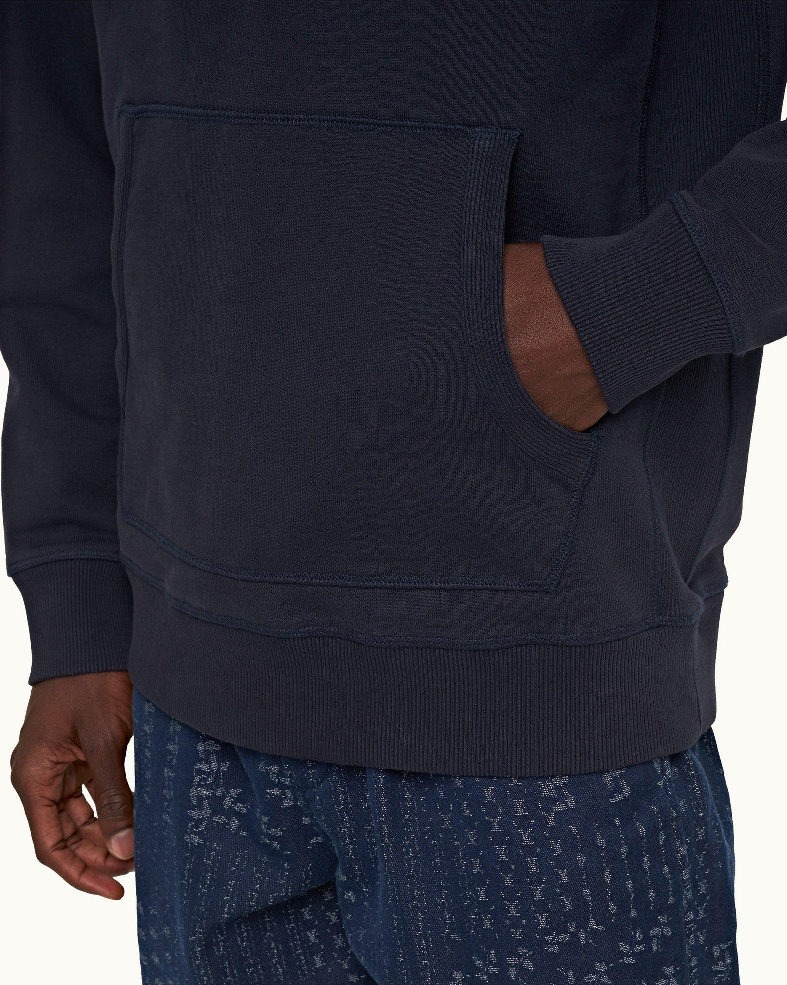 Night Iris Classic Fit Hooded Organic Cotton Sweatshirt | Night Iris