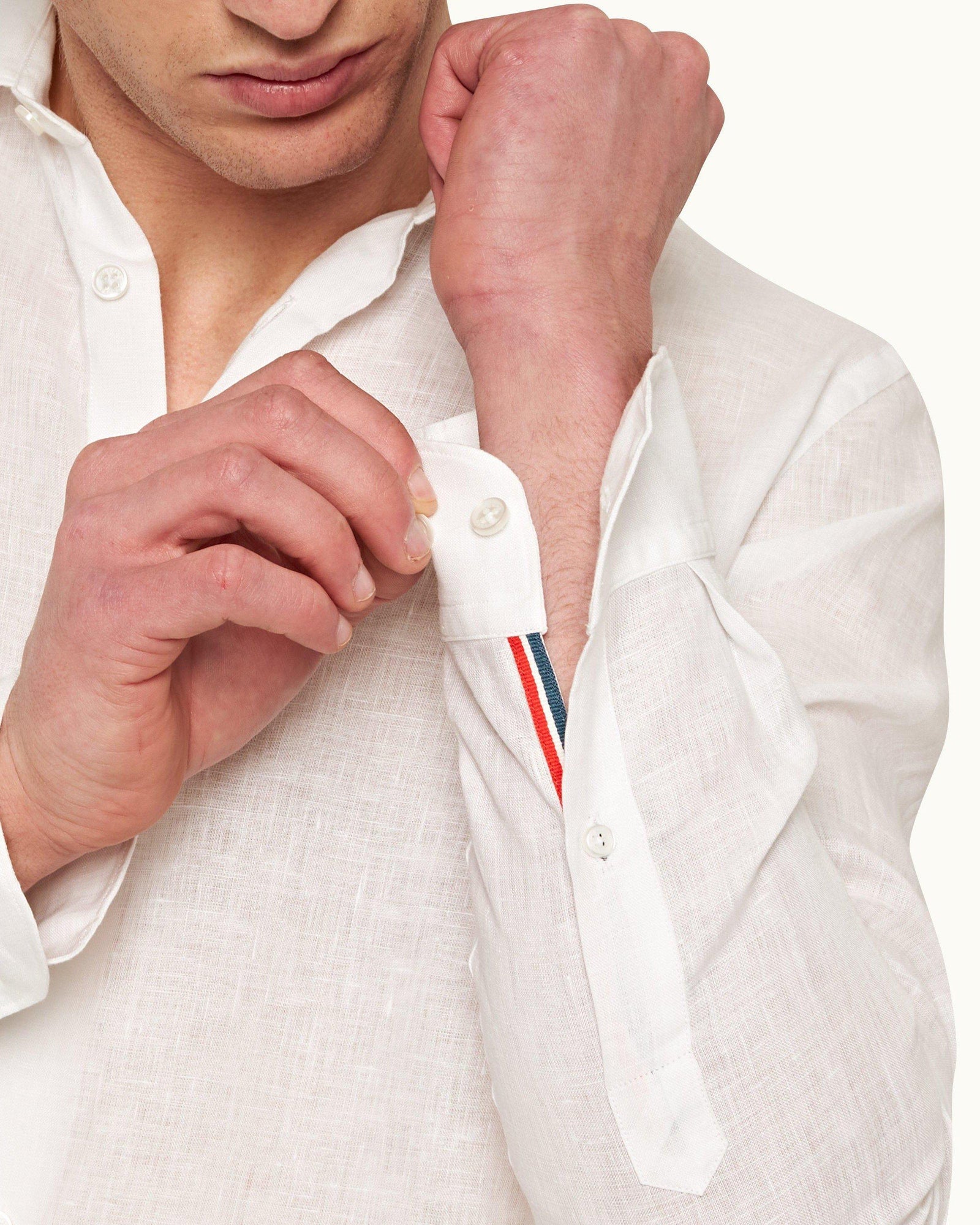 Cloud Classic Collar O.B Stripe Linen Shirt | Cloud