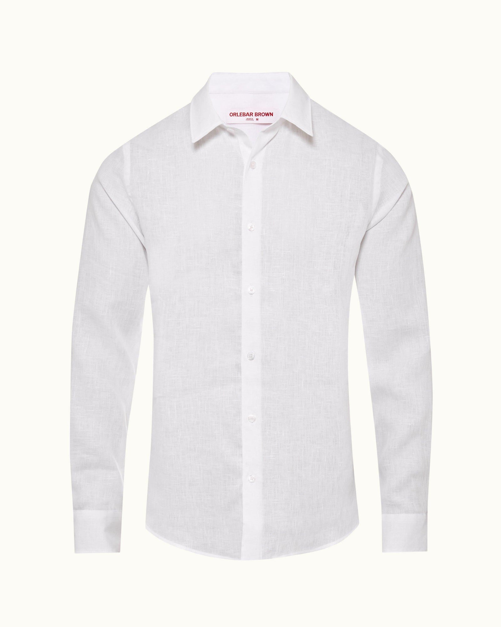 White O.B Stripe Tailored Fit Classic Collar Shirt | White