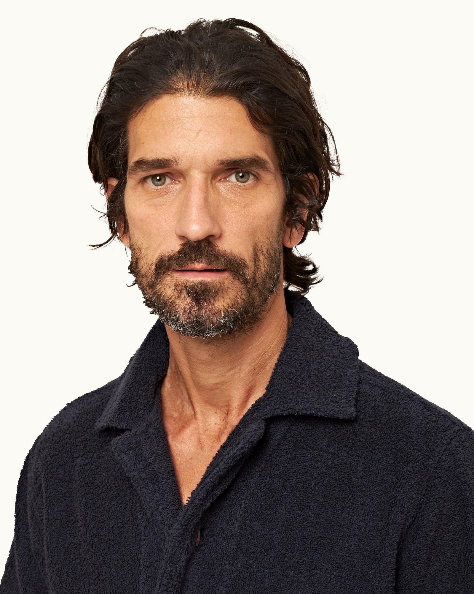 Night Iris Relaxed Fit Lounger Pile Towelling Lounge Shirt | Night Iris