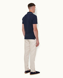 Griffon Linen White Sand Tailored Fit Linen Trousers | White Sand