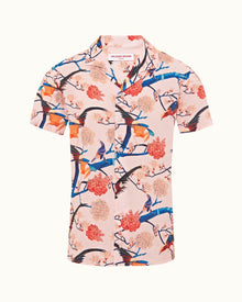 Hibbert Rose Flight Of Fantasy Capri Collar Short-Sleeve Shirt | Rose