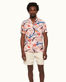 Hibbert Rose Flight Of Fantasy Capri Collar Short-Sleeve Shirt | Rose