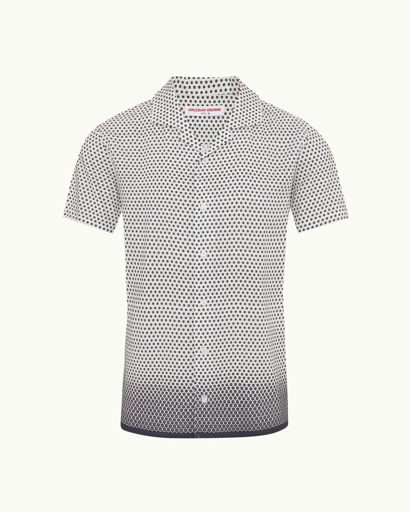 Hibbert White/Night Iris Floret Capri Collar Shirt | White/Night Iris
