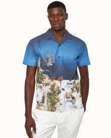Hibbert Terrace Photographic Print Classic Fit Capri Collar Cotton Shirt | Terrace