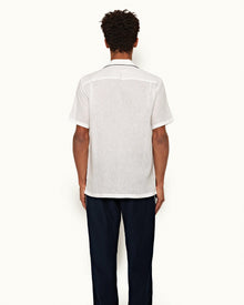 Cloud Capri Collar Contrast Piping Linen Shirt | Cloud