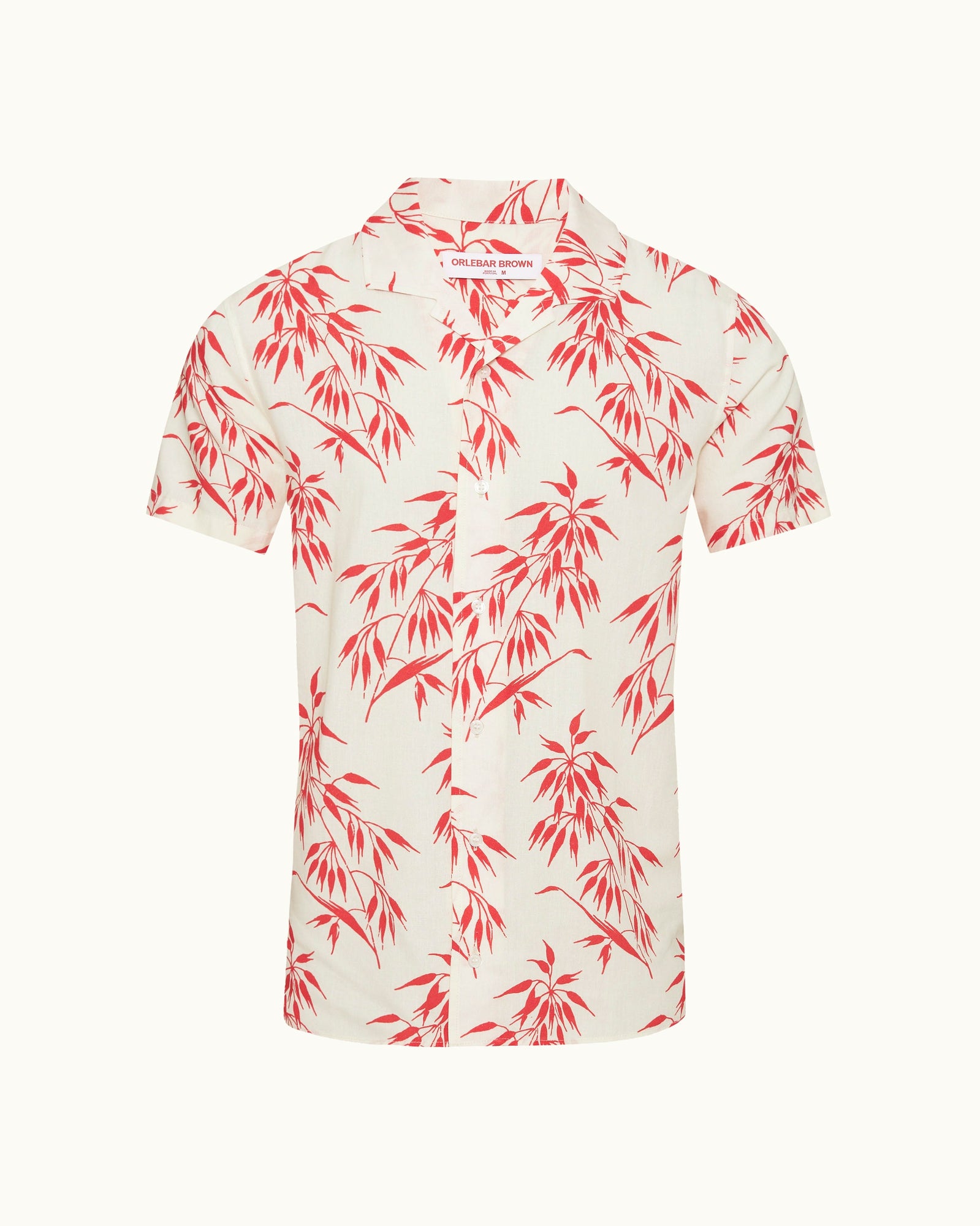 Men | Hibbert Linen Shirt | White Sand/Summer Red
