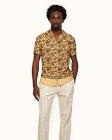 Shimmer Sunny Paisley Capri Collar Short-Sleeve Shirt | Shimmer