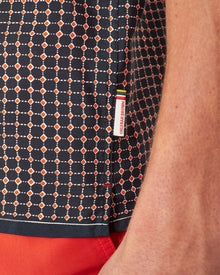 Azul Blue/Firestone Tiescape Print Classic Fit Capri Collar Shirt | Azul Blue/Firestone