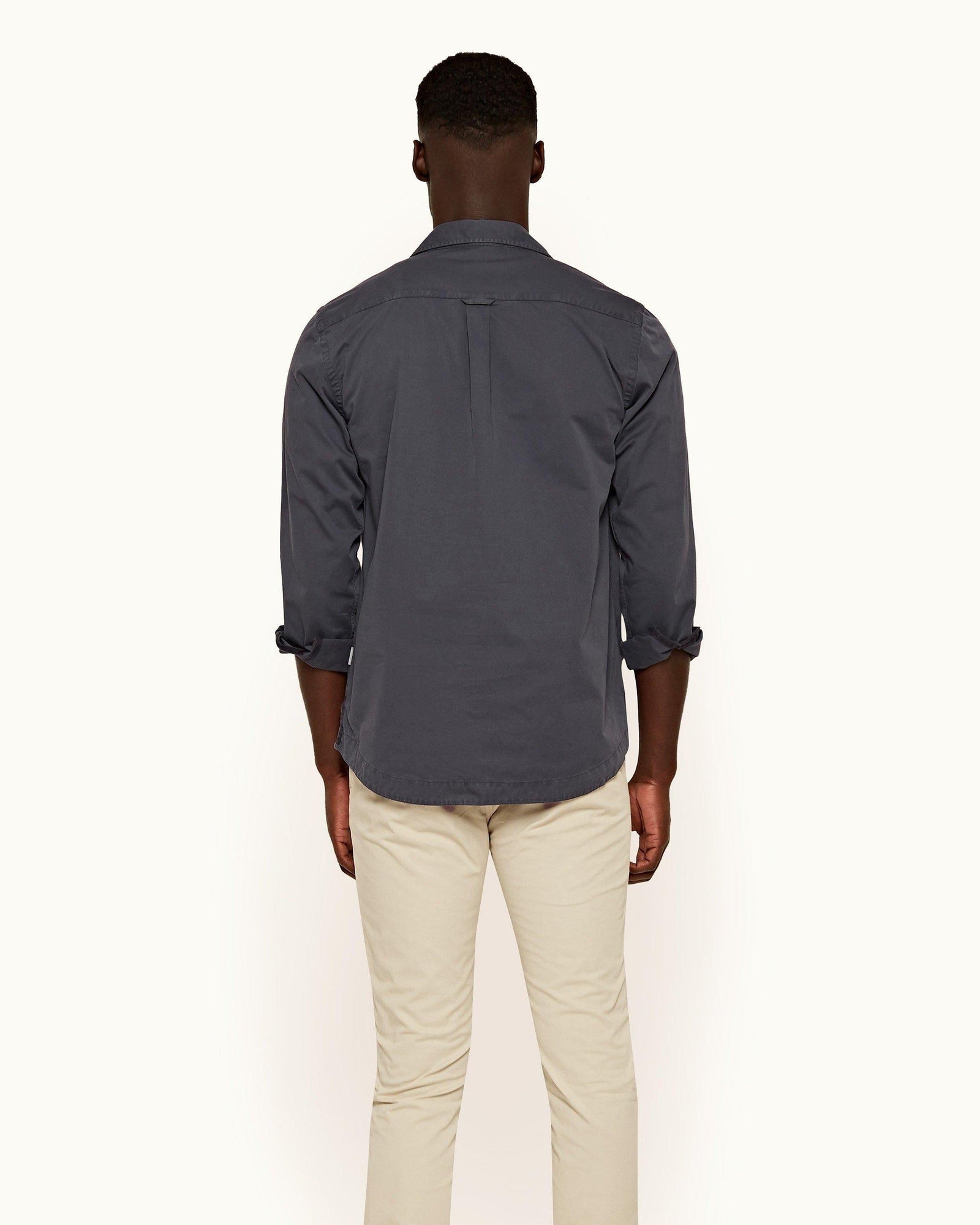 Hopkin Washed Ink Overhead Half-Zip Garment Dye Shirt | Washed Ink