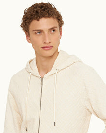 Matchstick Jacquard Rope Towelling Zip-Thru Hooded Sweatshirt | Matchstick