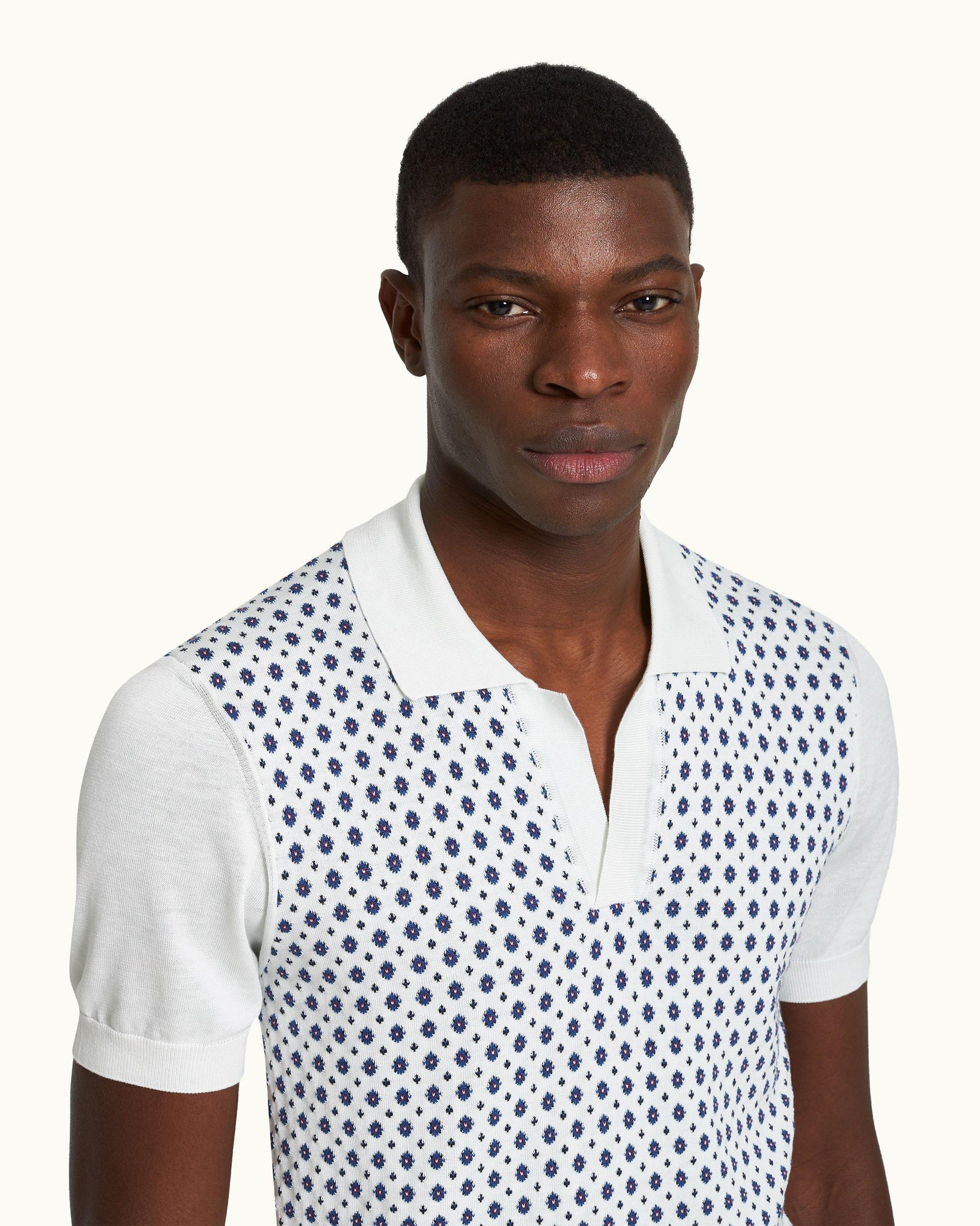 Horton Cashew Fiore Tailored Fit Silk-Cotton Pique Polo Shirt | Cashew