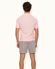 Horton Pique Rose Tailored Fit Pique Stitch Mercerised Cotton Polo Shirt | Rose