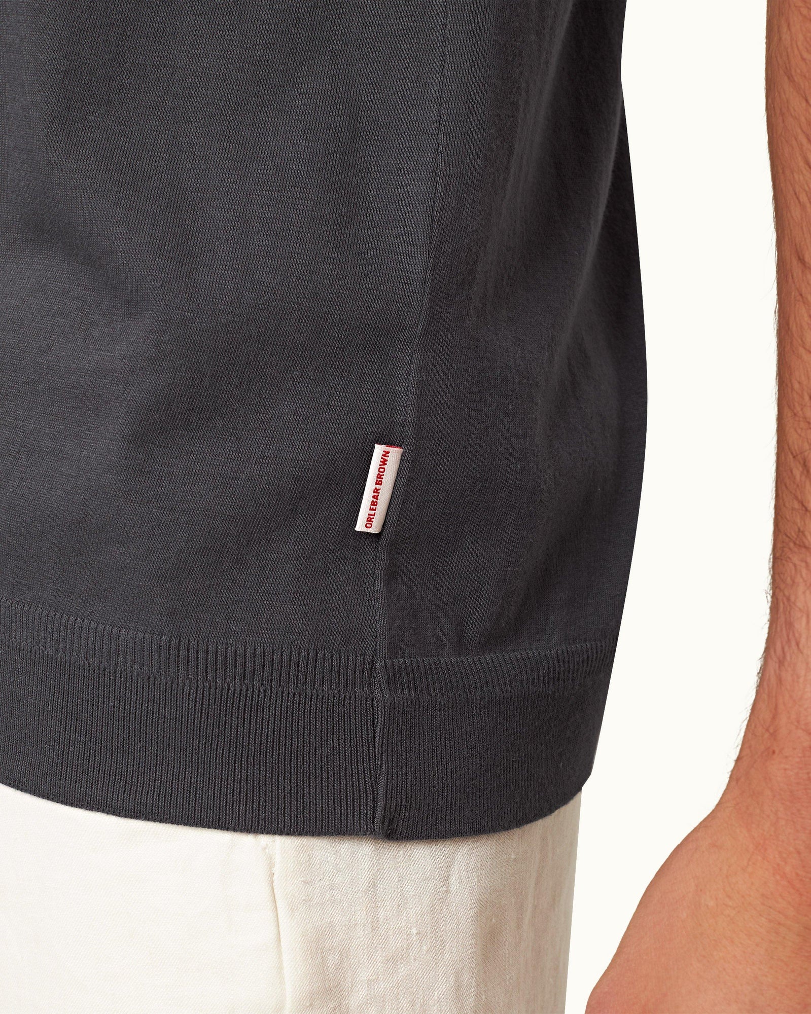 Jarrett Piranha Grey Classic Fit Knitted Rib Polo Shirt | Piranha Grey