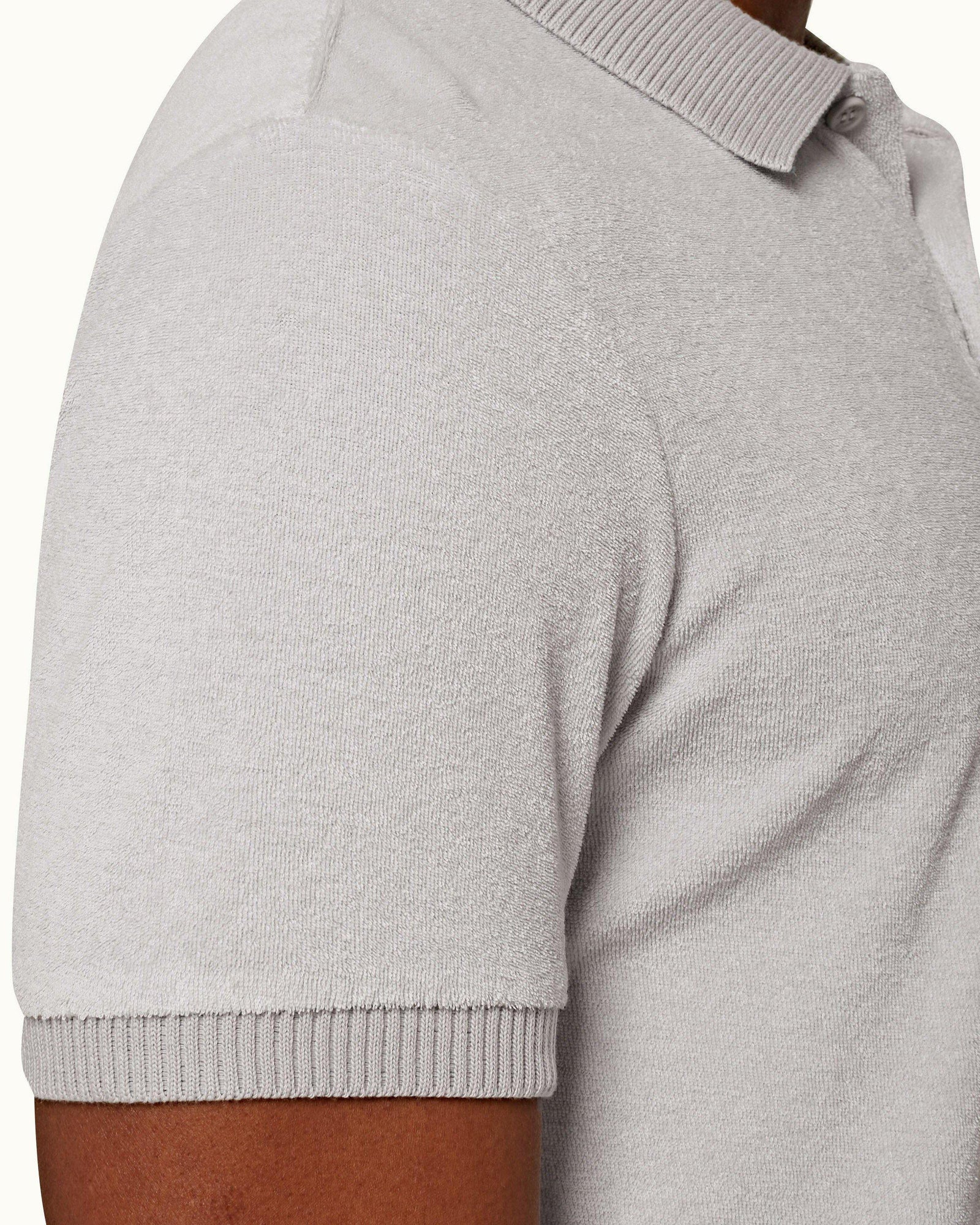 Jarrett Towelling Clay/Sage Classic Fit Towelling Polo Shirt | Clay/Sage