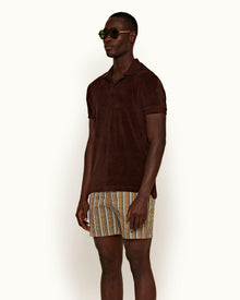 Jarrett Towelling Cocoa Classic Fit Towelling Polo Shirt | Cocoa