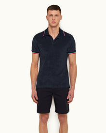 Navy Classic Fit O.B Stripe Tipping Polo Shirt | Navy