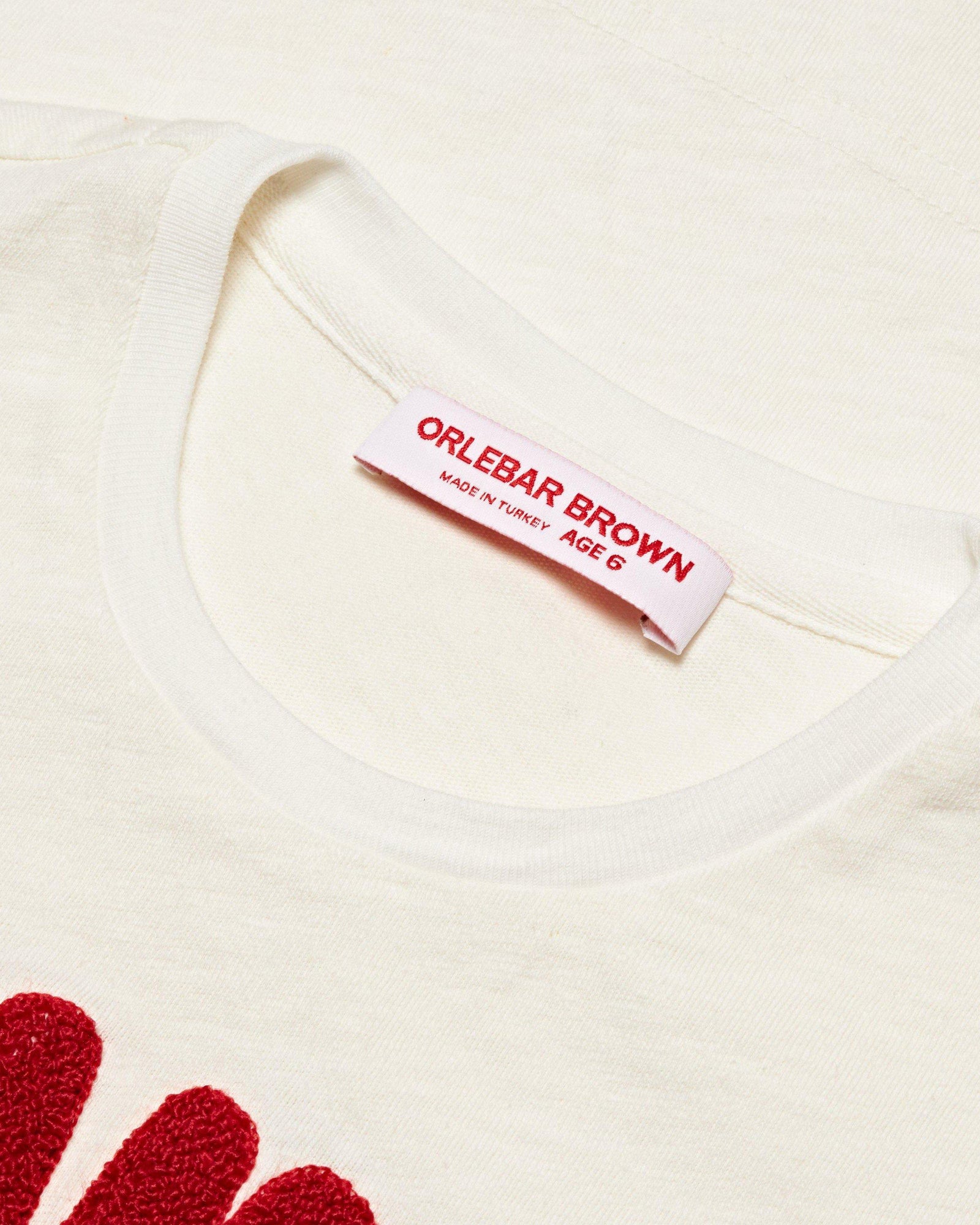 Kids | White Sand/Summer Red Kids Organic Cotton T-shirt | White Sand/Summer Red