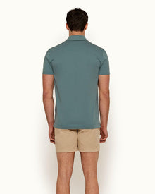 Linwood Sage Classic Fit Mercerised Cotton Polo Shirt | Sage