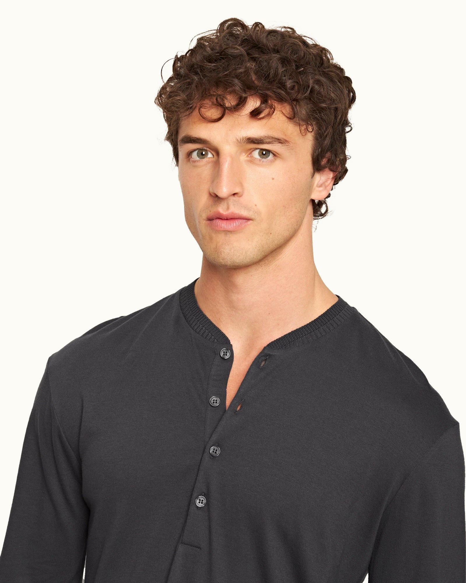 Piranha Grey Classic Fit Long-Sleeve Cotton-Modal T-shirt | Piranha Grey