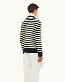 Navy/Multi Stripe Alpaca-Blend Jumper | Navy/Bristlecone Pine/Strata