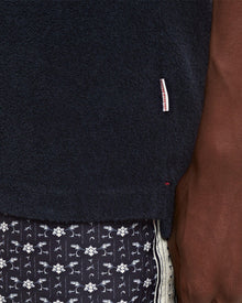 Night Iris Classic Fit Pique Cotton Towelling Polo Shirt | Night Iris