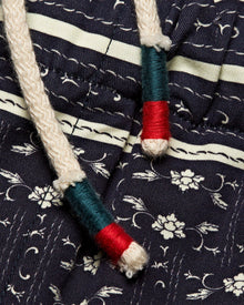 Dark Sapphire/Sea Mist Bandana Relaxed Fit Drawcord Stretch-Cotton Shorts | Dark Sapphire/Sea Mist