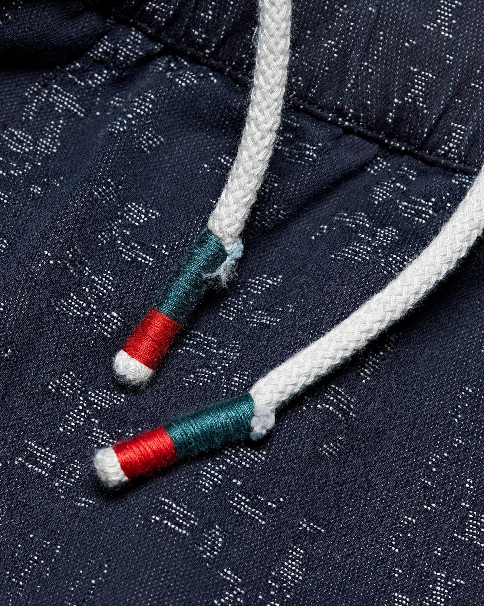 Indigo Solo Pastiche Relaxed Fit Drawcord Denim Jacquard Shorts | Indigo