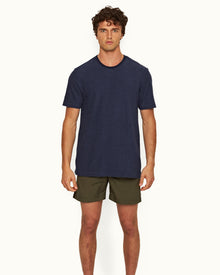 Lagoon Blue Relaxed Fit Towelling T-shirt | Lagoon Blue