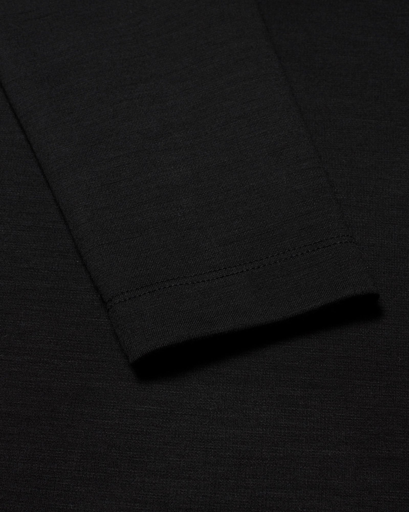 Black Tailored Fit Lyocell Wool Pullover | Black