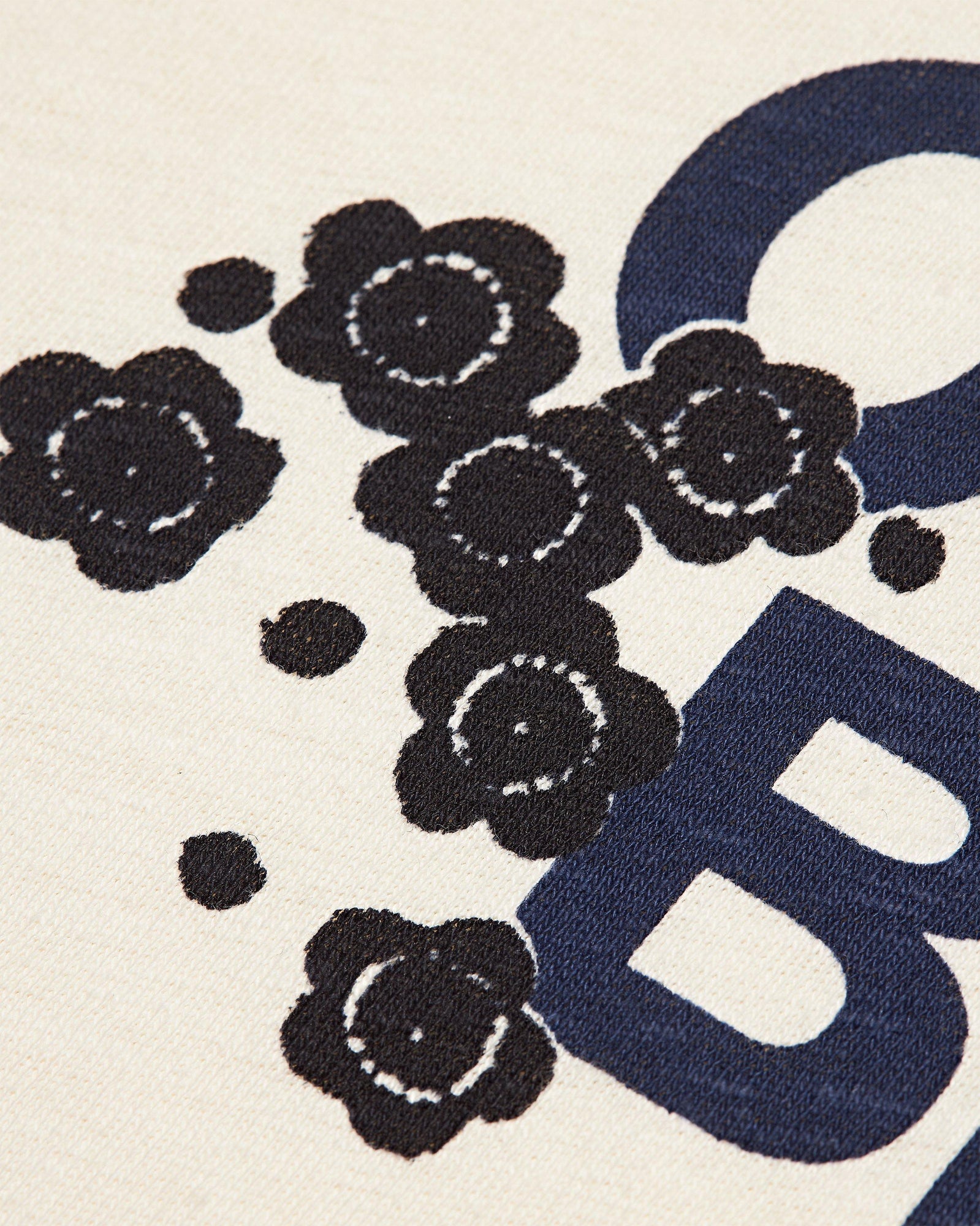 Blossom Logo Design Classic Fit Cotton T-shirt In White Jade/Plum Colour | White Sand/Night Iris